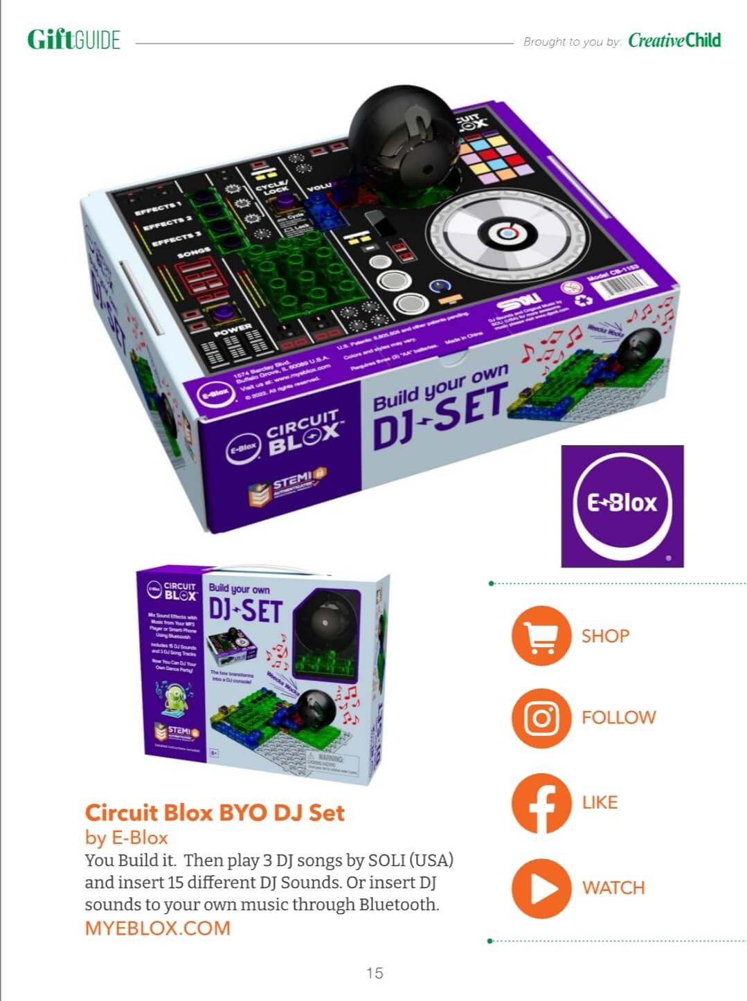 SOLI USA & E-Blox - Creative Child Magazine Best Toys of 2022 Gift Guide BYO DJ SET